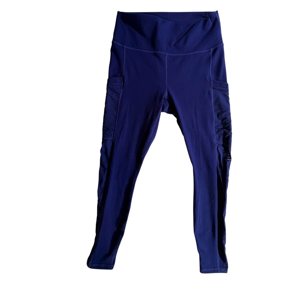 Fabletics Powerhold Leggings Womens Medium Purple High Waisted Mesh Pocket Yoga